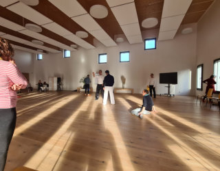 Salle � Ming Shan lors d'une pause au stage avec Thierry Doctrinal en 2021